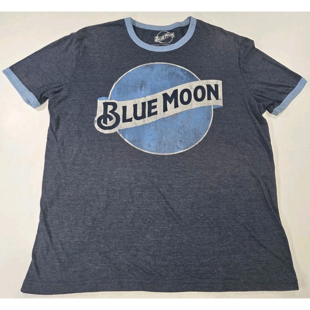 Blue Moon Beer 2016 Ringed T Shirt Size XL-Cotton, Poly, Rayon Blend